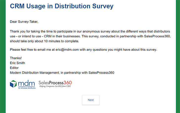 Cover image CRM survey page